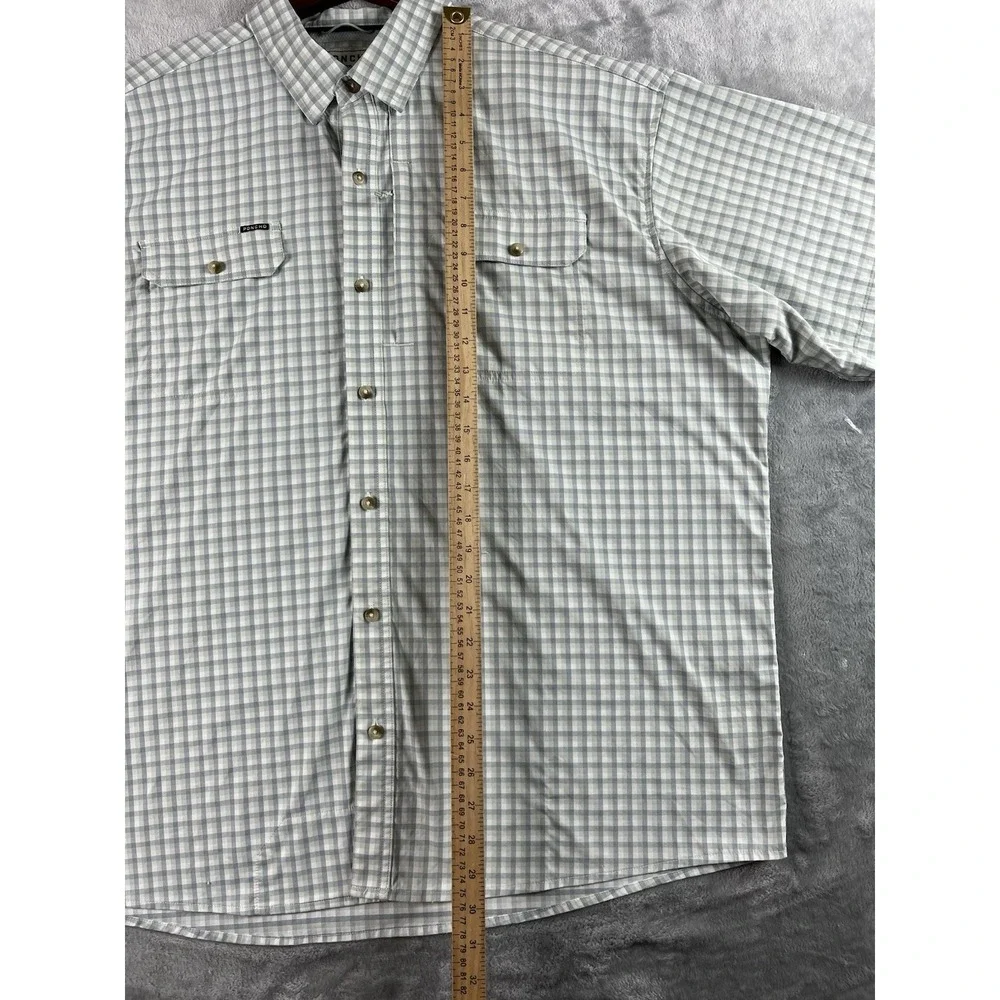 Poncho Shirt Mens 2XL Short Sleeve Check Regular Fit Magnetic Pockets Fishing